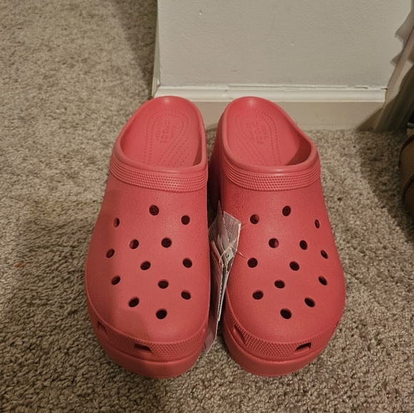 Crocs SIREN CLOG High-heeled Platform Stylish Barbie Hyper Pink Women's Size 11 - Picture 2 of 6